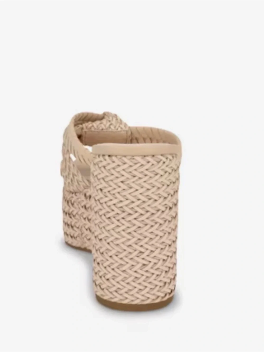 GUESS Women's Evah Beige Woven Platform Wedge Sandals